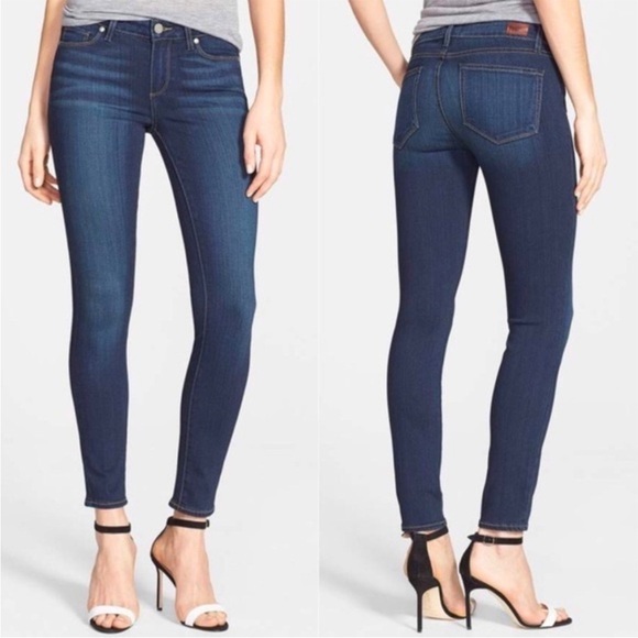 PAIGE Verdugo Ankle Transcend Nottingham Dark Wash Jeans 27 - Picture 2 of 16